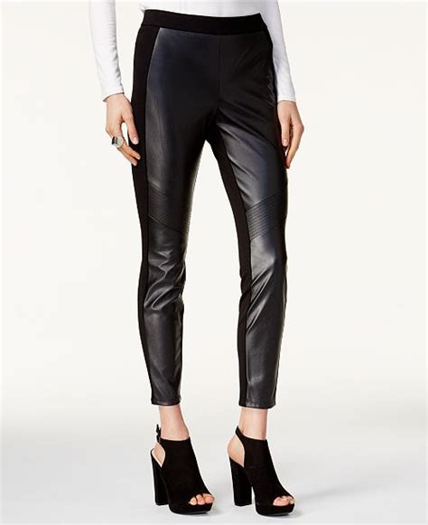 macy's faux leather pants|does faux leather pants stretch.